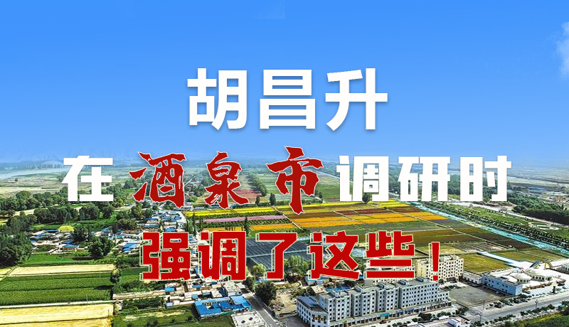 圖解|胡昌升在酒泉市調(diào)研時(shí)強(qiáng)調(diào)了這些！