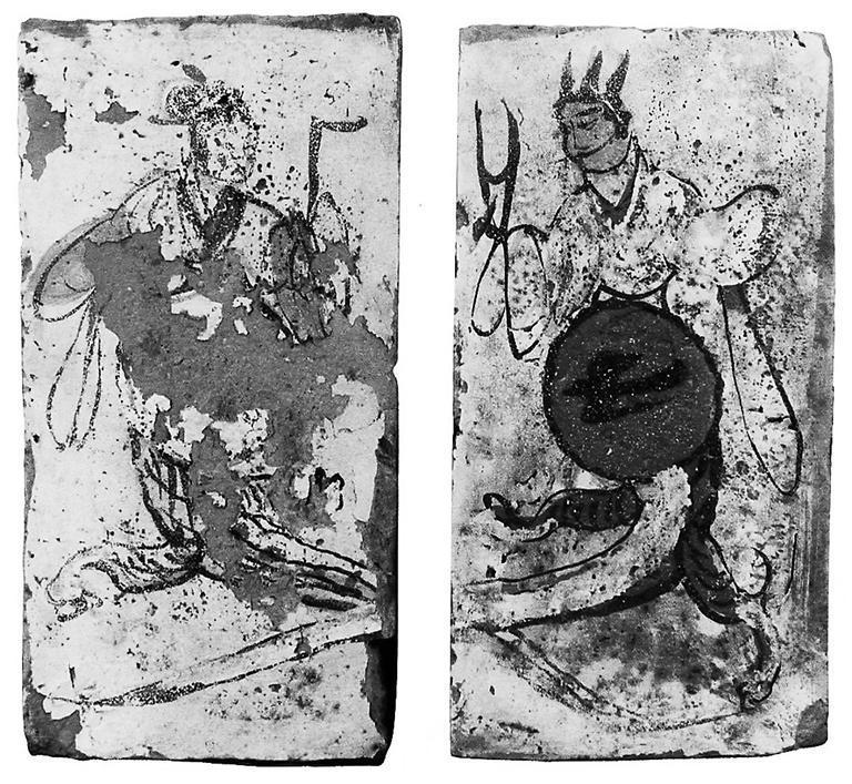 高臺(tái)縣博物館藏魏晉墓出土的女?huà)z、伏羲畫(huà)像磚