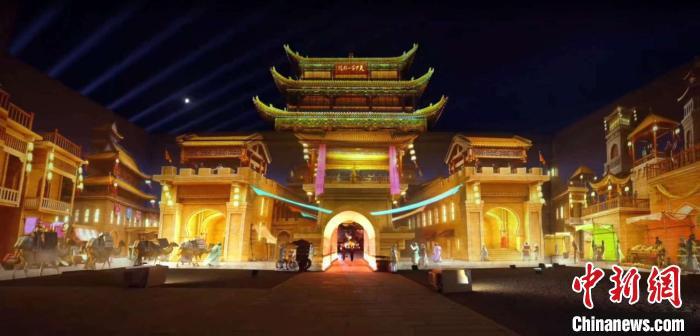 2024年7月15日，甘肅嘉峪關(guān)開(kāi)啟“夜游”模式。圖為夜游燈光劇《天下嘉峪關(guān)》光影效果。(甘肅嘉峪關(guān)關(guān)城景區(qū)供圖)