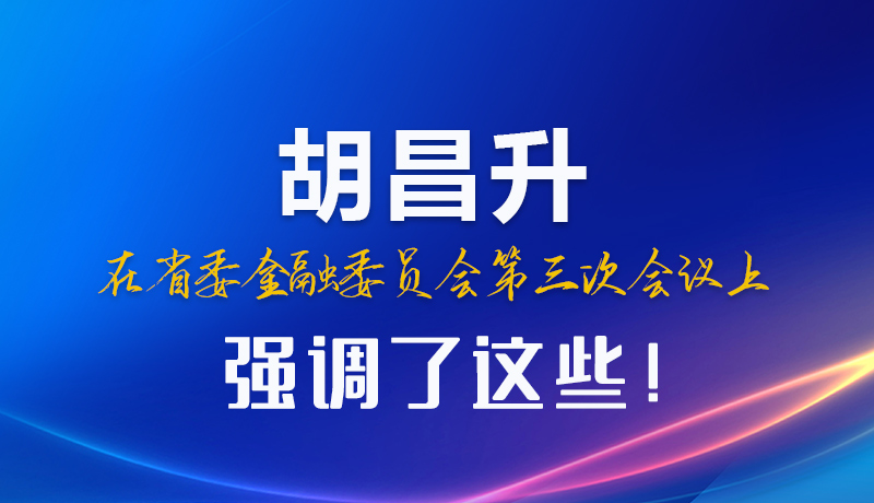 圖解|胡昌升在省委金融委員會第三次會議上強調(diào)了這些！